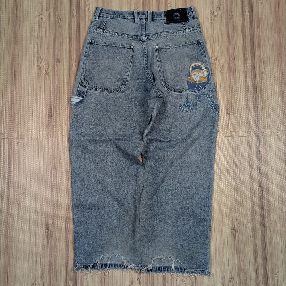 Vintage SOUTHPOLE Y2K B-Boy Baggy Jeans With Embroidery Grail Hip Hop 31x28